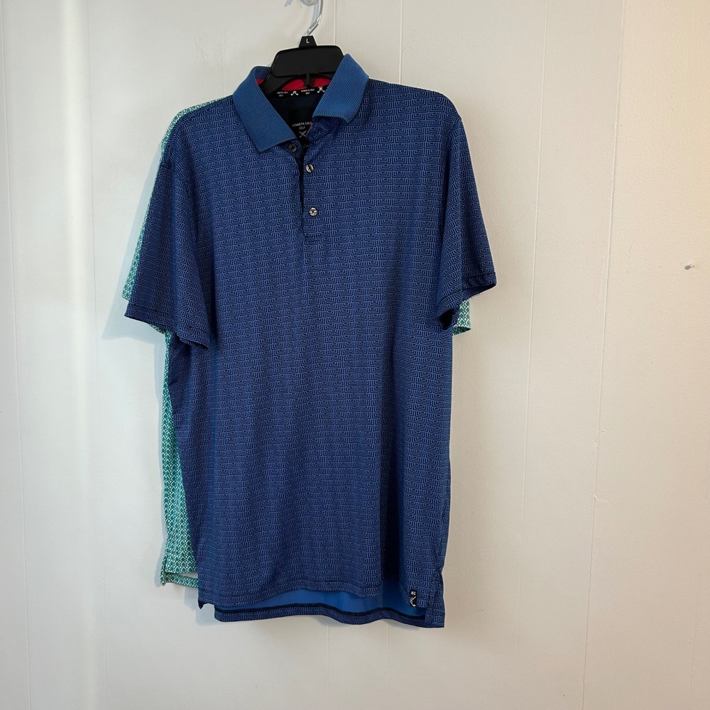 Kenneth Cole Golf Mens Polo Shirt 2‎ shirt bundle Pattern Short Sleeve Size L